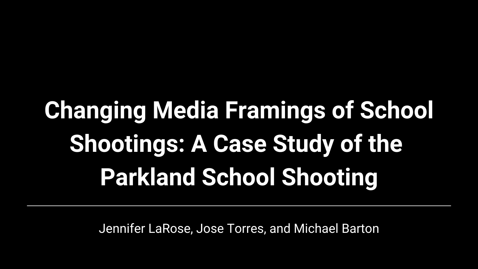 Changing Media Framings of School Shootings: A Case Study of the Parkland School Shooting